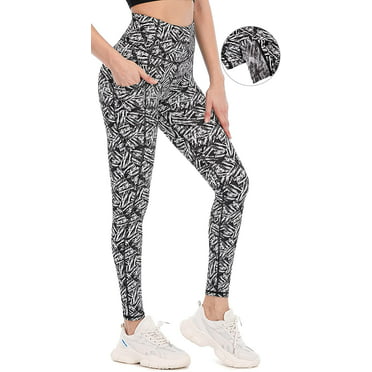 KUNISUIT Women High Waisted Printed Leggings Yoga Pants with Pocket Buttery Soft Workout Tights 